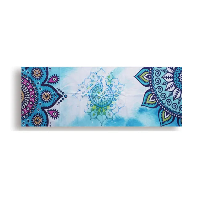 Yoga Mat Microfiber Print Pattern Foldable Portable Fitness Pilates Yoga Towel Soft Anti-slip Indoor Outdoor Sports Mat