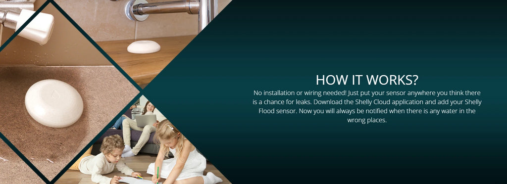 Shelly Flood Smart Home Wireless Water Leakage WiFi Sensor with Temperature Measurement Liquid Detector Monitor Remotely