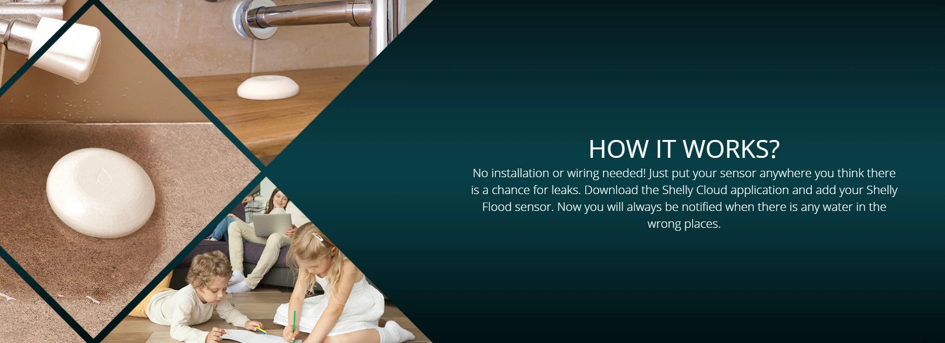 Shelly Flood Smart Home Wireless Water Leakage WiFi Sensor with Temperature Measurement Liquid Detector Monitor Remotely