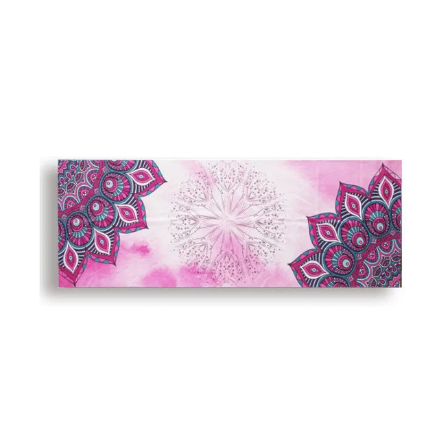Yoga Mat Microfiber Print Pattern Foldable Portable Fitness Pilates Yoga Towel Soft Anti-slip Indoor Outdoor Sports Mat