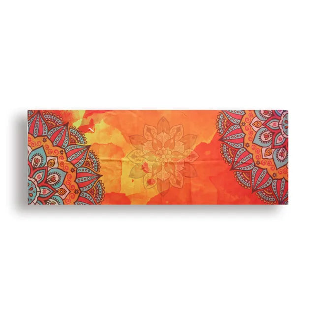 Yoga Mat Microfiber Print Pattern Foldable Portable Fitness Pilates Yoga Towel Soft Anti-slip Indoor Outdoor Sports Mat