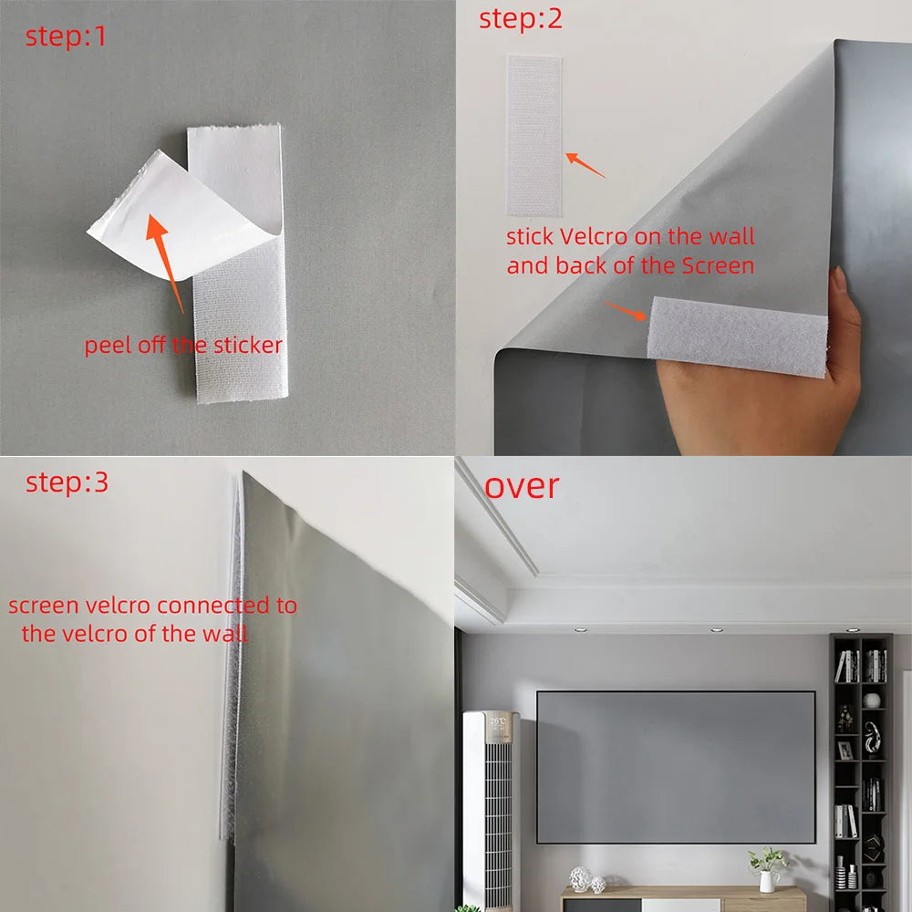 MIXITO Projector 4:3 Scale 60 72 84 92 100 110 Inch 1080P HD Foldable Portable Projection Screen For Home Cinema Indoor