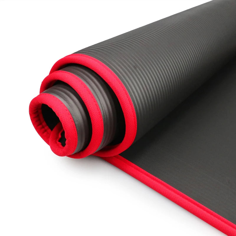 10MM Extra Thick Yoga Mats 183cmX61cm NRB Non-slip Soft Exercise Mat Fitness Tasteless Pilates Workout Gym Mats with Bandage