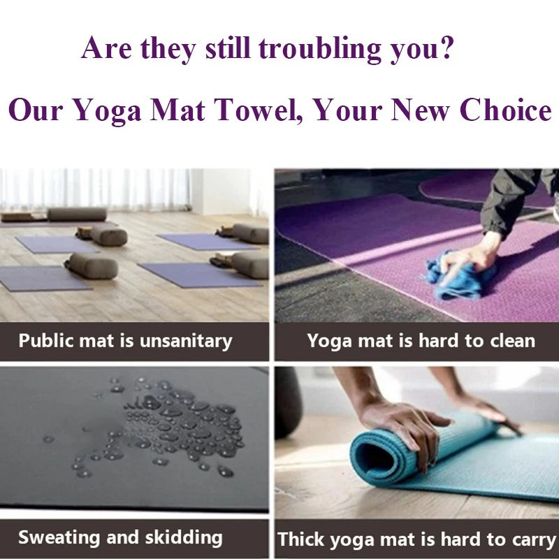 Yoga Mat Microfiber Print Pattern Foldable Portable Fitness Pilates Yoga Towel Soft Anti-slip Indoor Outdoor Sports Mat