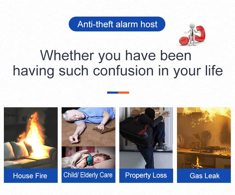 Smart Solar-Powered Home Alarm System — Tuya WiFi GSM, PIR & Door Sensors, Alexa Compatible