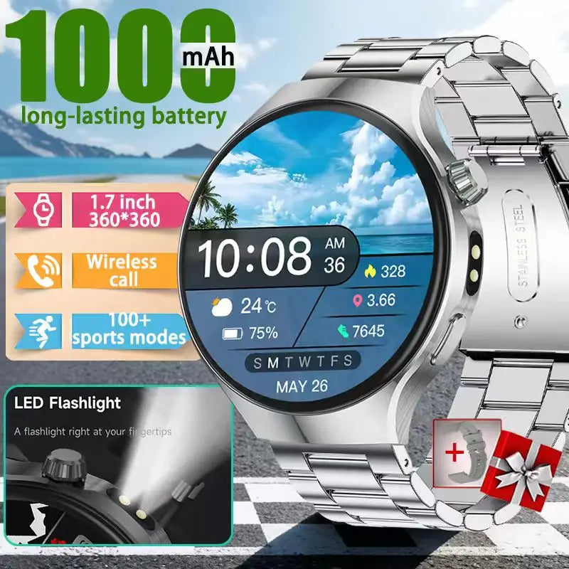 The new 2026 smartwatch is designed with a 1.7-inch high-definition screen, specifically designed for outdoor sports shooting