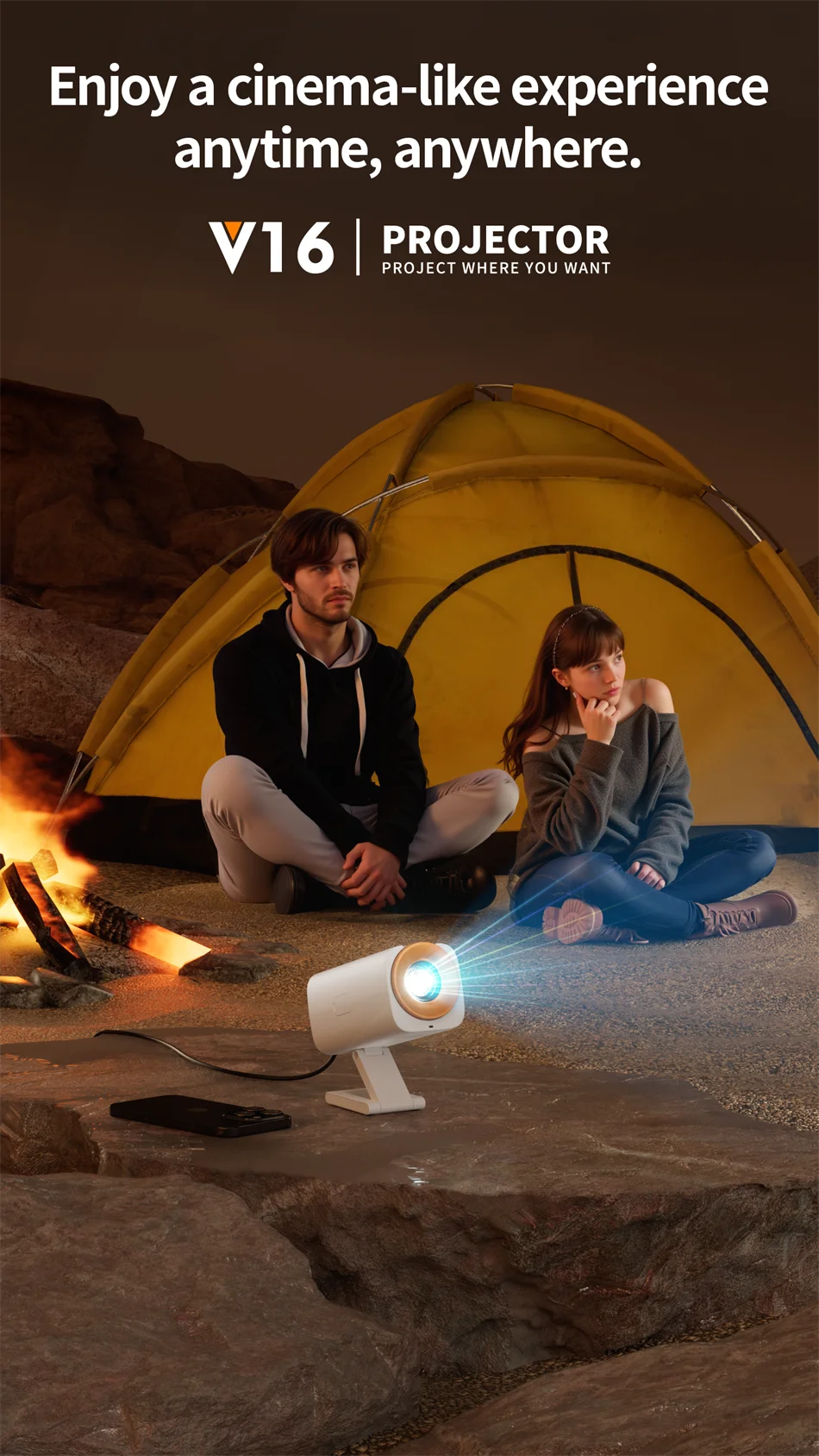2026 New Mini Projector Smart Home Theater Wifi6 BT 5.0 Android 11 4k Ultra HD 180 Rotation Mobile Projection Game Projection