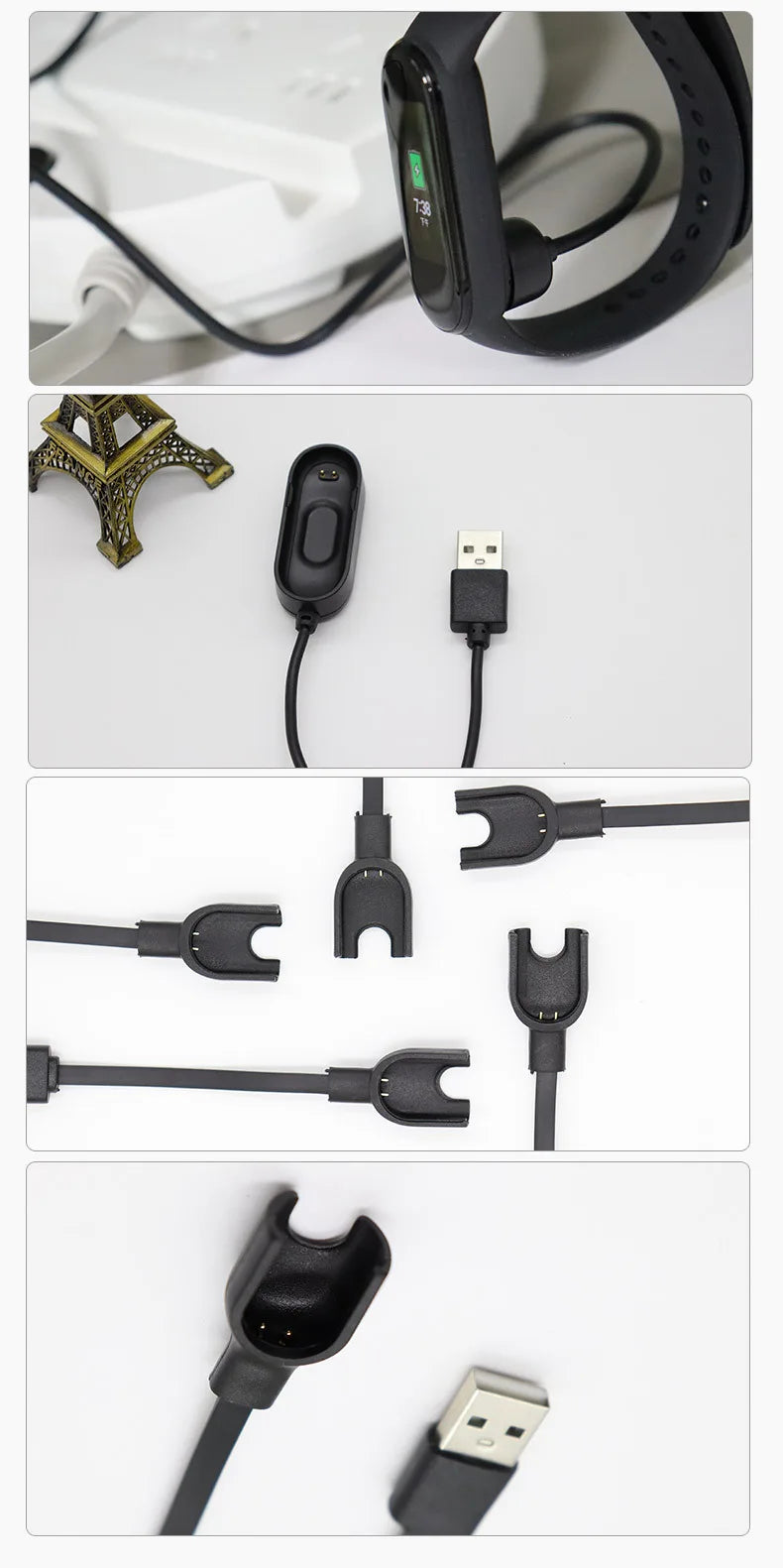 Charging Cable for Xiaomi Smart Band 10 9 8 7 Pro 6 5 4 2 Redmi Watch 4 3 Lite Active Redmi Smart Band 3 2 USB Magnetic Charger