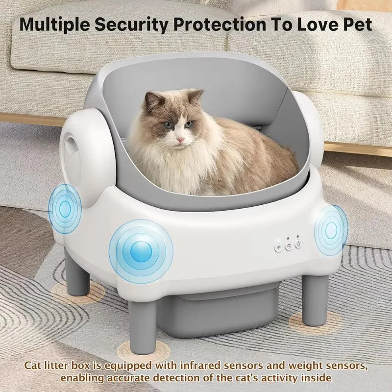 Smart Cat Litter Box, Automatic Self-Cleaning Litter Box With APP Remote Control And Health Monitor, Pet Toilet Products