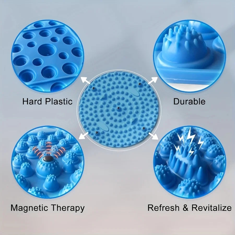 Foot Massager Mat, Manual Massage Tool with Magnetic Therapy Acupressure Disc for Feet Relaxation, Foot Relieve Stress Treatment