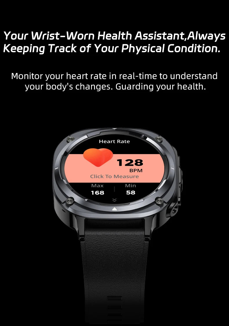 Smart Watch, Bluetooth Calling, Message Reminder, Stainless Steel Strap, Flashlight Function, Compatible with IPhone/Android