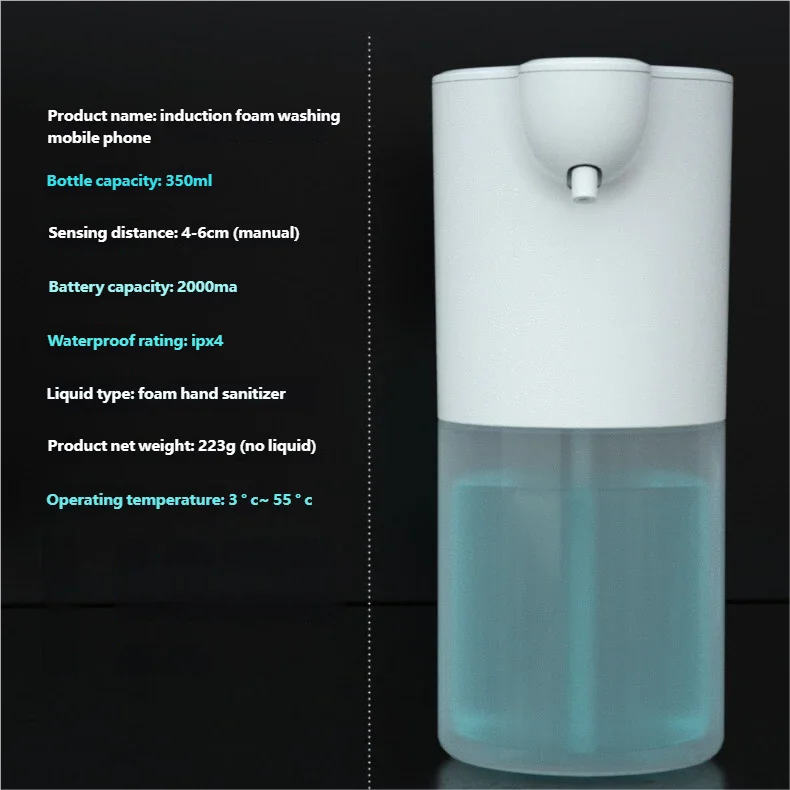 Touchless Automatic Soap Dispenser — 350ml, USB Rechargeable, Sensor Activated