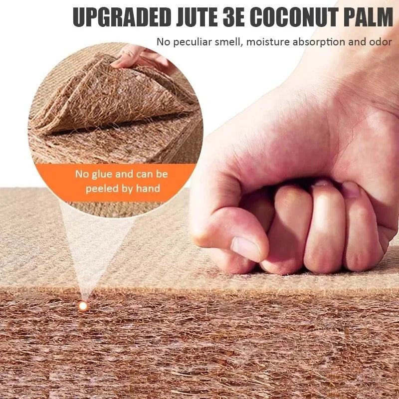 Japanese Folding Tatami Mattress Floor Mat with Artificial Rattan Surface & Coconut Fiber Core Futon Yoga Meditation Mat