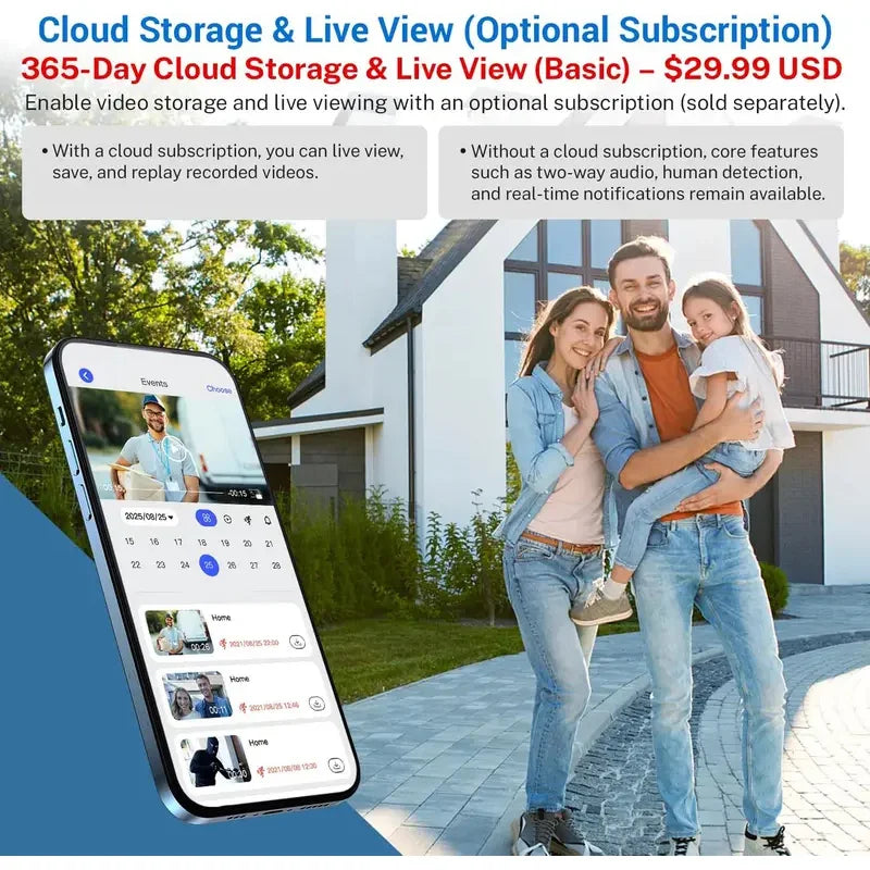 Smart Wireless Video Doorbell — AI Detection, Night Vision & Battery Powered