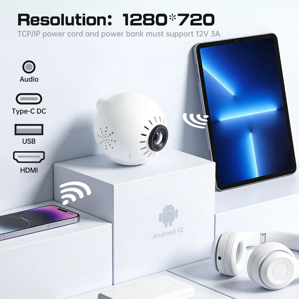 New K25 Mini 4K Full HD Android Projector 300 ANSI WiFi6 BT5.0 Short Throw Portable Mini for Home Theater Outdoor Movie 2026 New