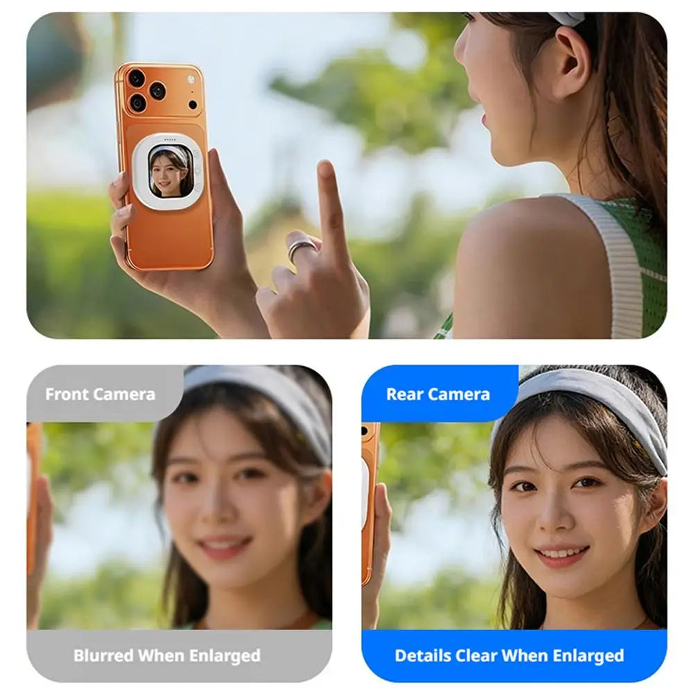 1/2PCS Mini Wireless Magnetic Phone Screen Projector Mobile Phone Rear Camera Selfie Video Camera for Vlog Live Selfie Screen