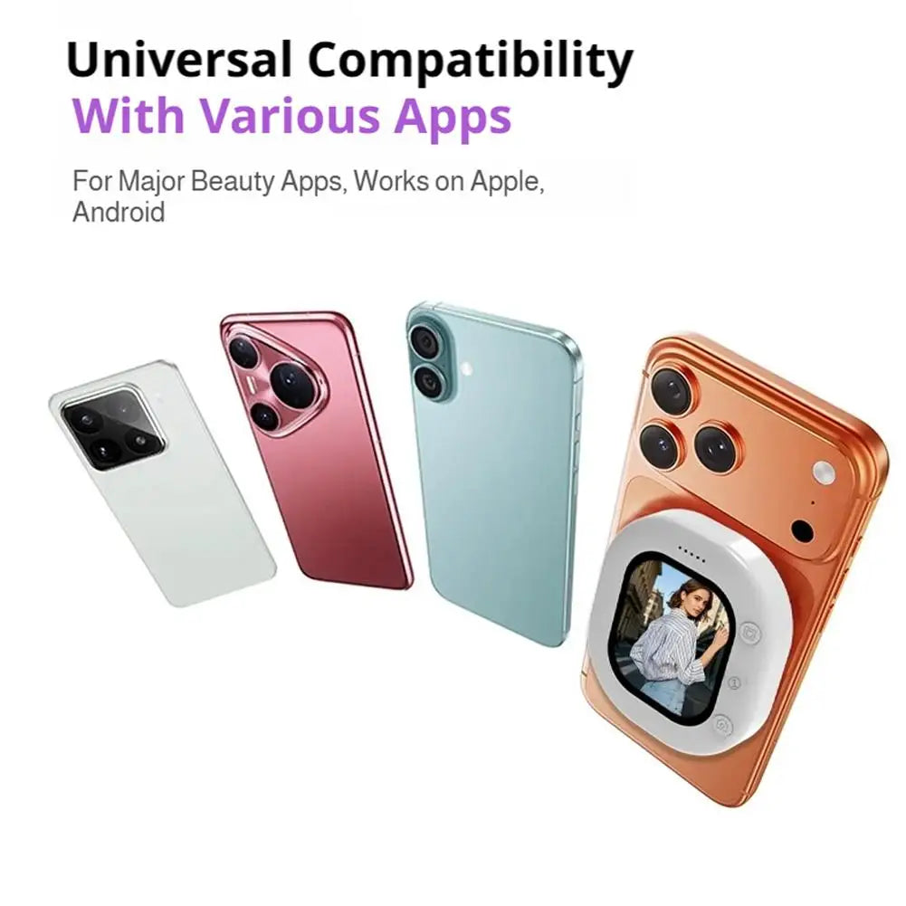 1/2PCS Mini Wireless Magnetic Phone Screen Projector Mobile Phone Rear Camera Selfie Video Camera for Vlog Live Selfie Screen