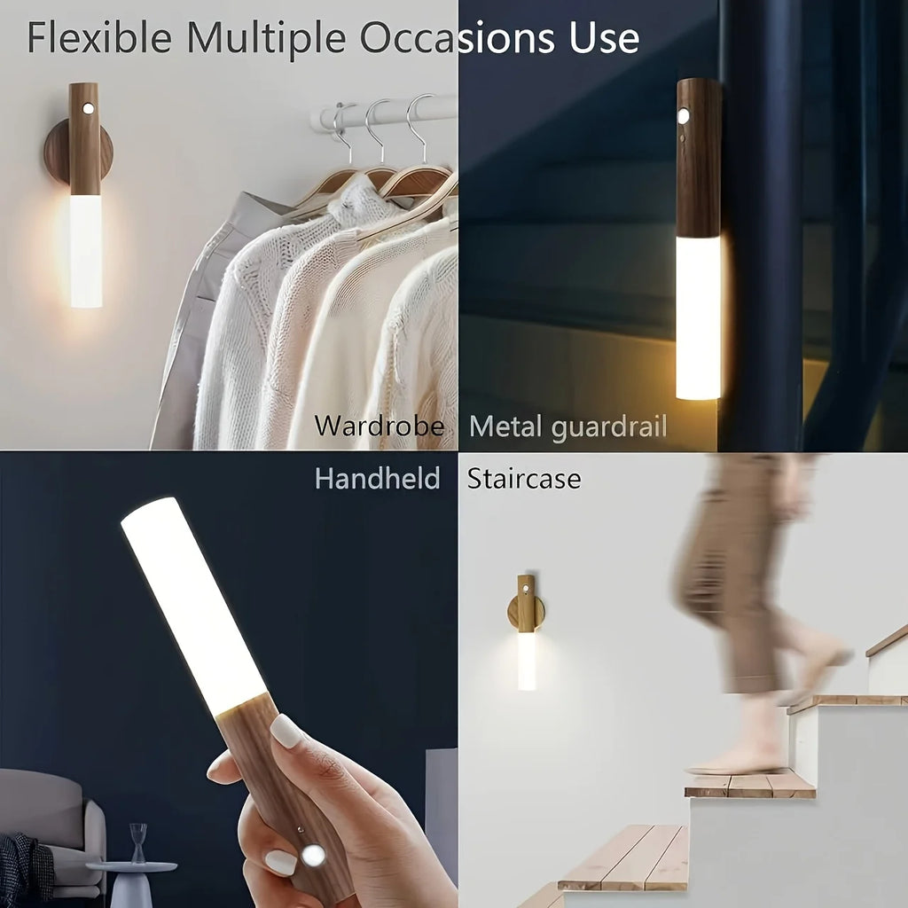 Motion Sensor Night Light — Rechargeable Magnetic Wall Lamp for Hallway, Bedroom & Stairs