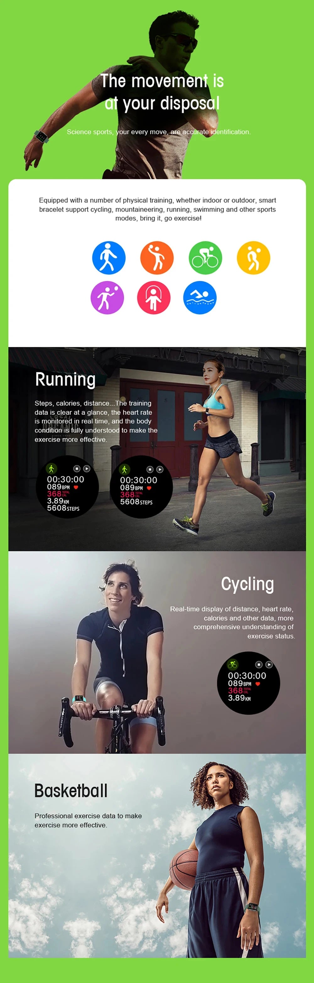 Smart Watches Men Women Sports Clock Fitness Tracker Heart Rate Sleep Monitor Music Waterproof Smartwatch Gift For iOS Android