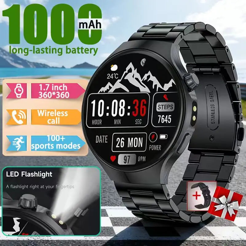 The new 2026 smartwatch is designed with a 1.7-inch high-definition screen, specifically designed for outdoor sports shooting