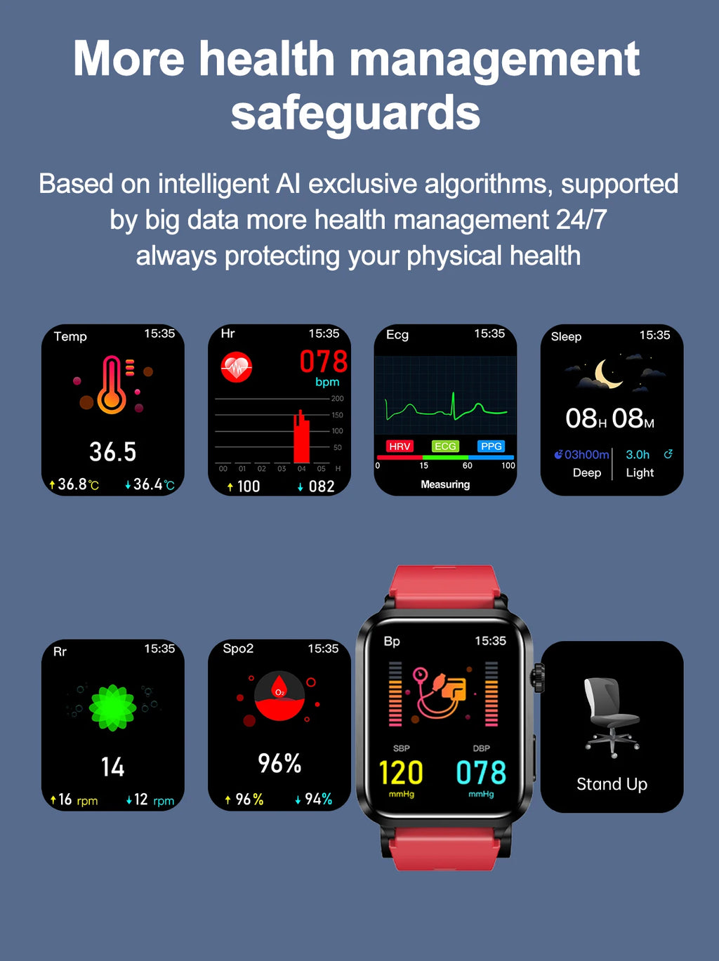 Smart Watch men 2026 New Air Pump Airbag health watch True Accurately Blood Pressure Uric Acid Blood Lipids watch waterproof