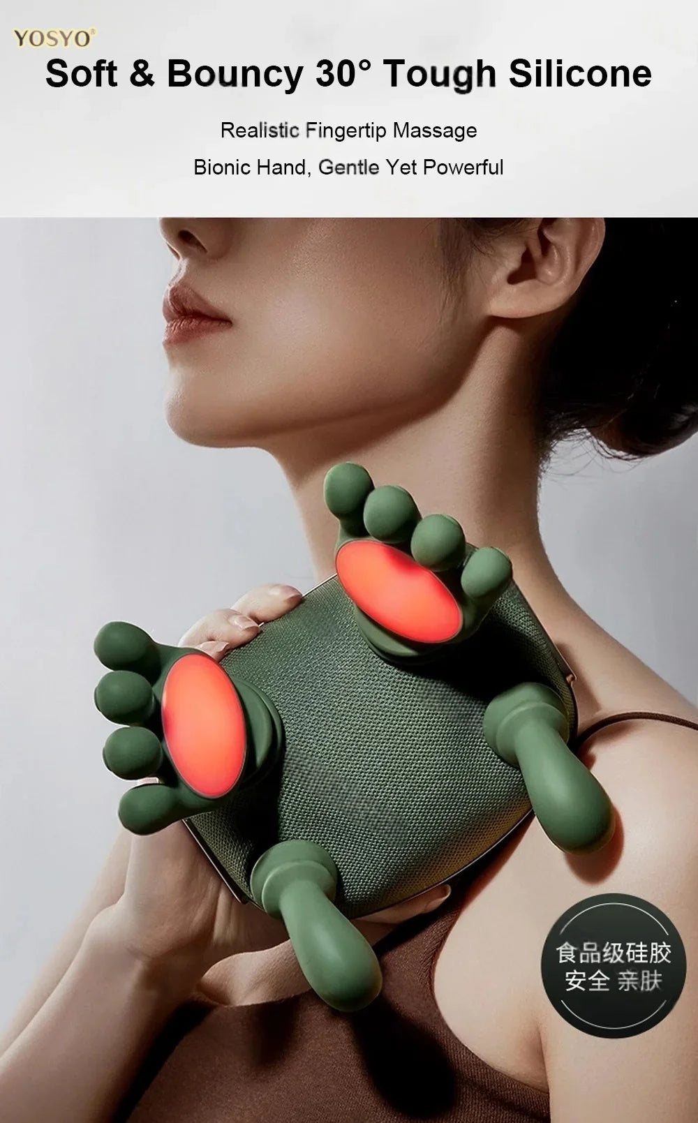 Neck Shoulder Massager Finger Pressure Shiatsu Neck Back and Shoulder Massager Electric Kneading Neck Deep Massage Muscle Relax