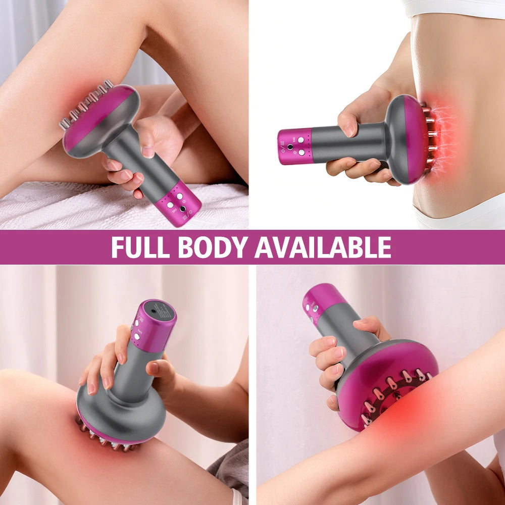 Eletric Guahsa Massager Meridian Massage Brush Lymphatic Drainage Machine Heating Microcurrent Body Back Massager Anti Cellulite