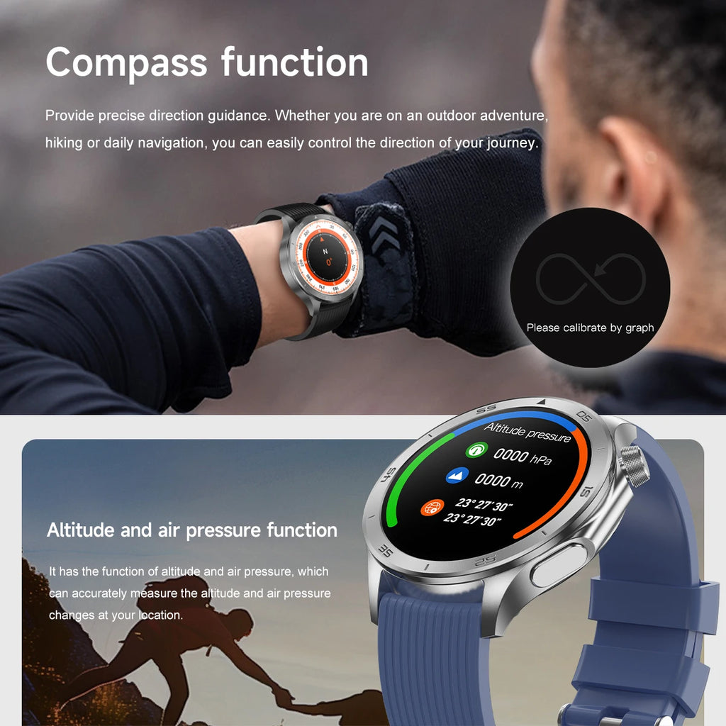 2026 new smart watch 1.53-inch HD large screen supports Bluetooth calls, multiple sports modes, compass health monitoring