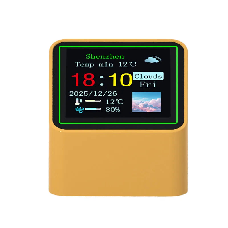Smart Desktop Electronic Clock WIFI Weather Station Digital Small TV Display Multifunctional Home Indoor Temperature Humidity