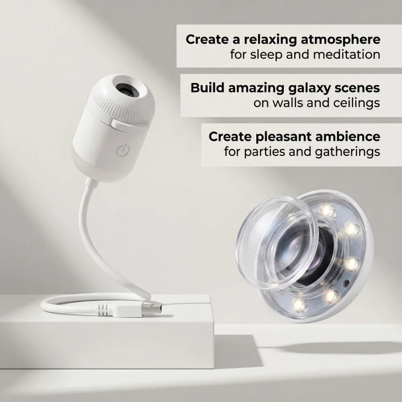 24pcs Mini Projector Night Light for Bedroom Sleep Eye-Caring Starry Sky Ambient Light USB Rechargeable Bedside Lamp