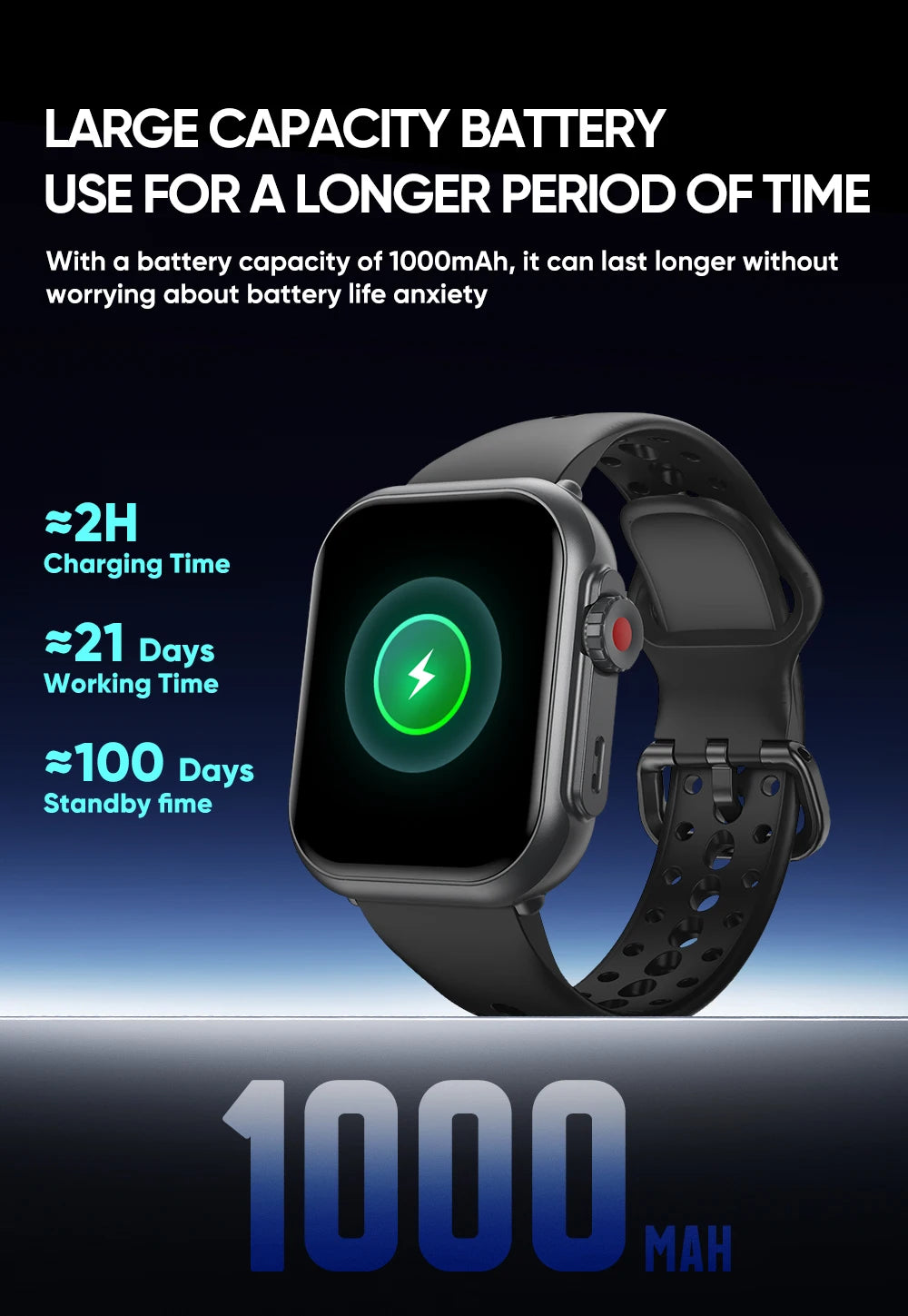 New Smart Watch Men Women 1.85-Inch HD AMOLED Full Touch Screen IP68 Waterproof Bluetooth Call SmartWatch Men For Android IOS