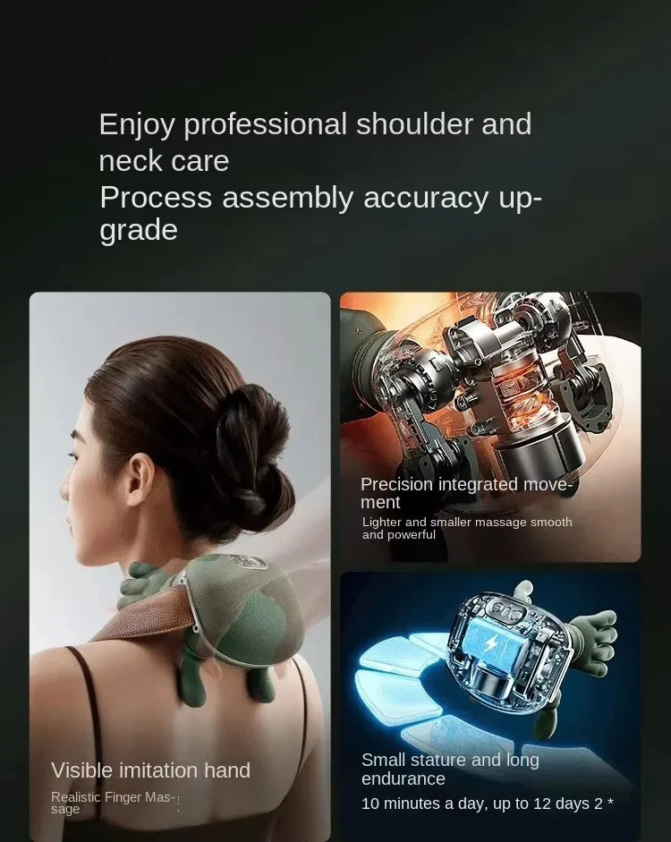 Master's Hand Shoulder Neck Massager Massage Device for Pain Relief, Deep Tissue Kneading for Neck Back & Shoulders Rechargeable