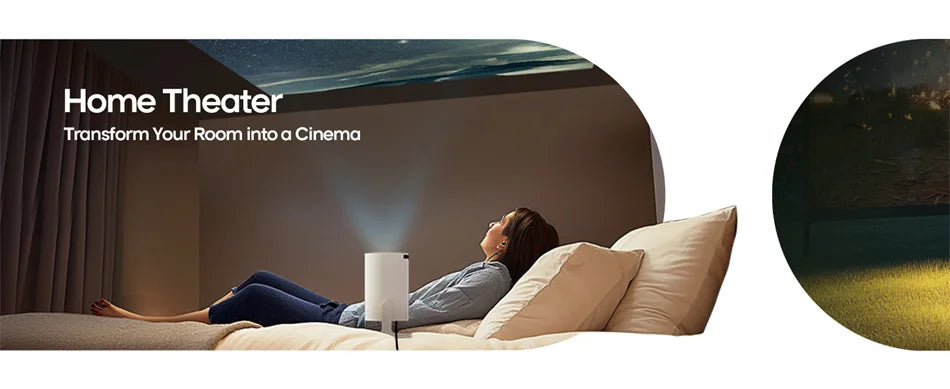 XFY Mini HY300 Projector with 5G WIFI and Bluetooth 4K 1080P Support Portable Projector 180° Rotatable Auto Keystone Projector