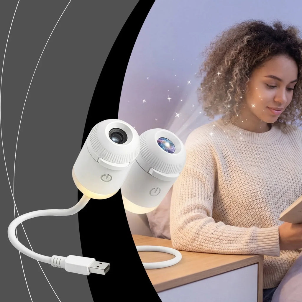 24pcs Mini Projector Night Light for Bedroom Sleep Eye-Caring Starry Sky Ambient Light USB Rechargeable Bedside Lamp