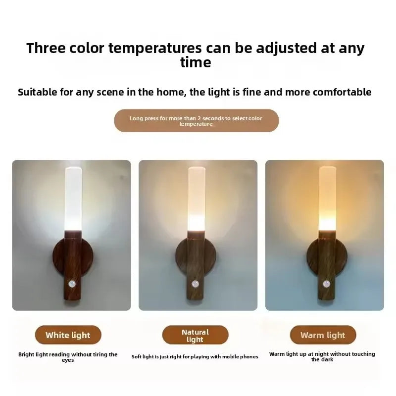 Motion Sensor Night Light — Rechargeable Magnetic Wall Lamp for Hallway, Bedroom & Stairs