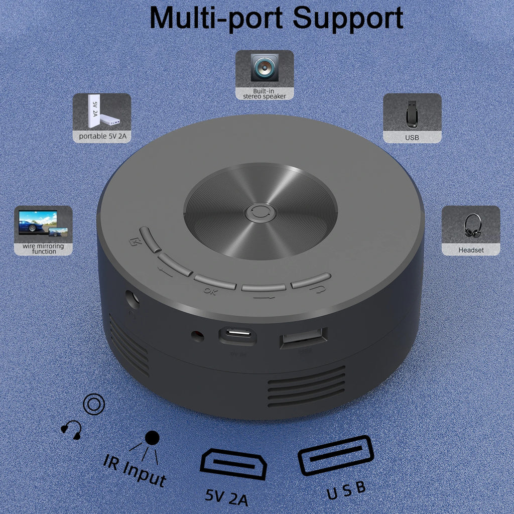 YT200 Mini Projector for Commercial Office, Home Cinema, Portable, Intelligent Outdoor, LED, Portable and Mobile Projector