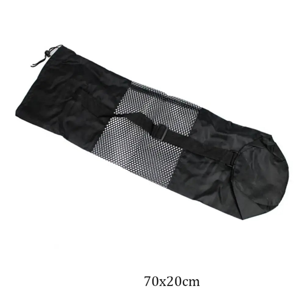 Yoga Mat Bag Portable Breathable Sports Bag with Adjustable Shoulder Straps Carry Mesh Storage Bag Fits Most Yoga Mats Black