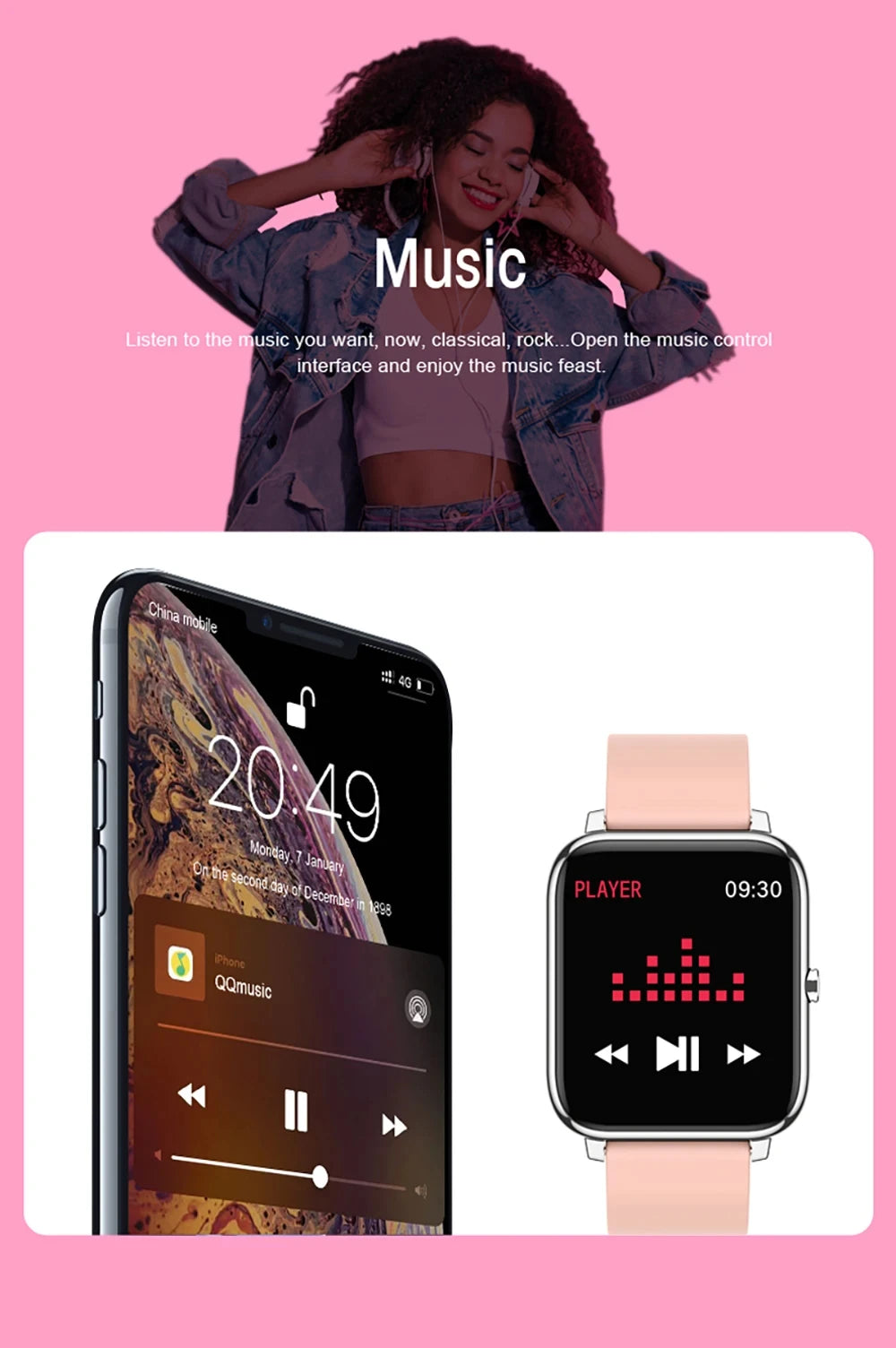 Smart Watches Men Women Sports Clock Fitness Tracker Heart Rate Sleep Monitor Music Waterproof Smartwatch Gift For iOS Android