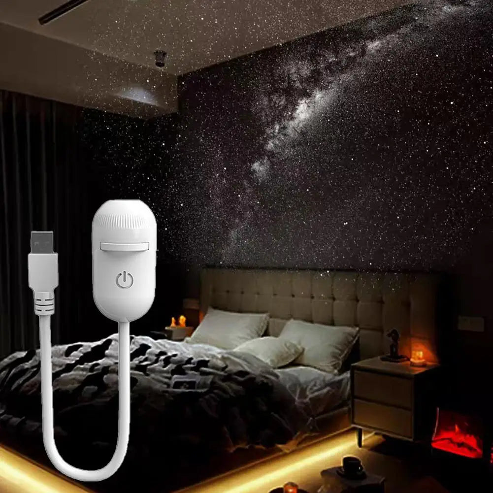 Mini 2-in-1 Galaxy Star Projection Night Light Energy Saving USB LED Starry Sky Lamp Romantic Mood Lighting Home Bedroom Decor