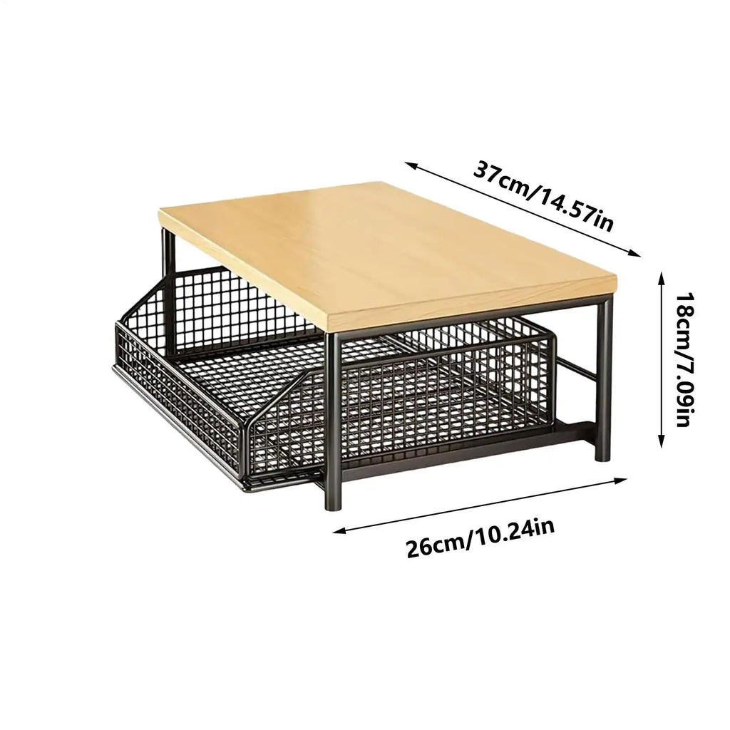Kitchen Storage Rack Standing Shelf with Drawer for Fruit Vegetable Microwave Pots Dishes Spice Organizer for Kitchen Countertop