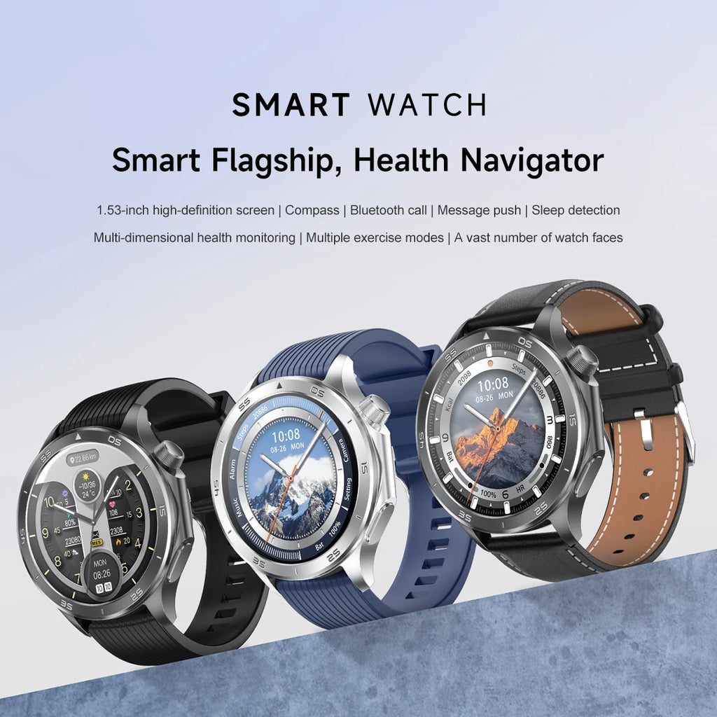2026 new smart watch 1.53-inch HD large screen supports Bluetooth calls, multiple sports modes, compass health monitoring