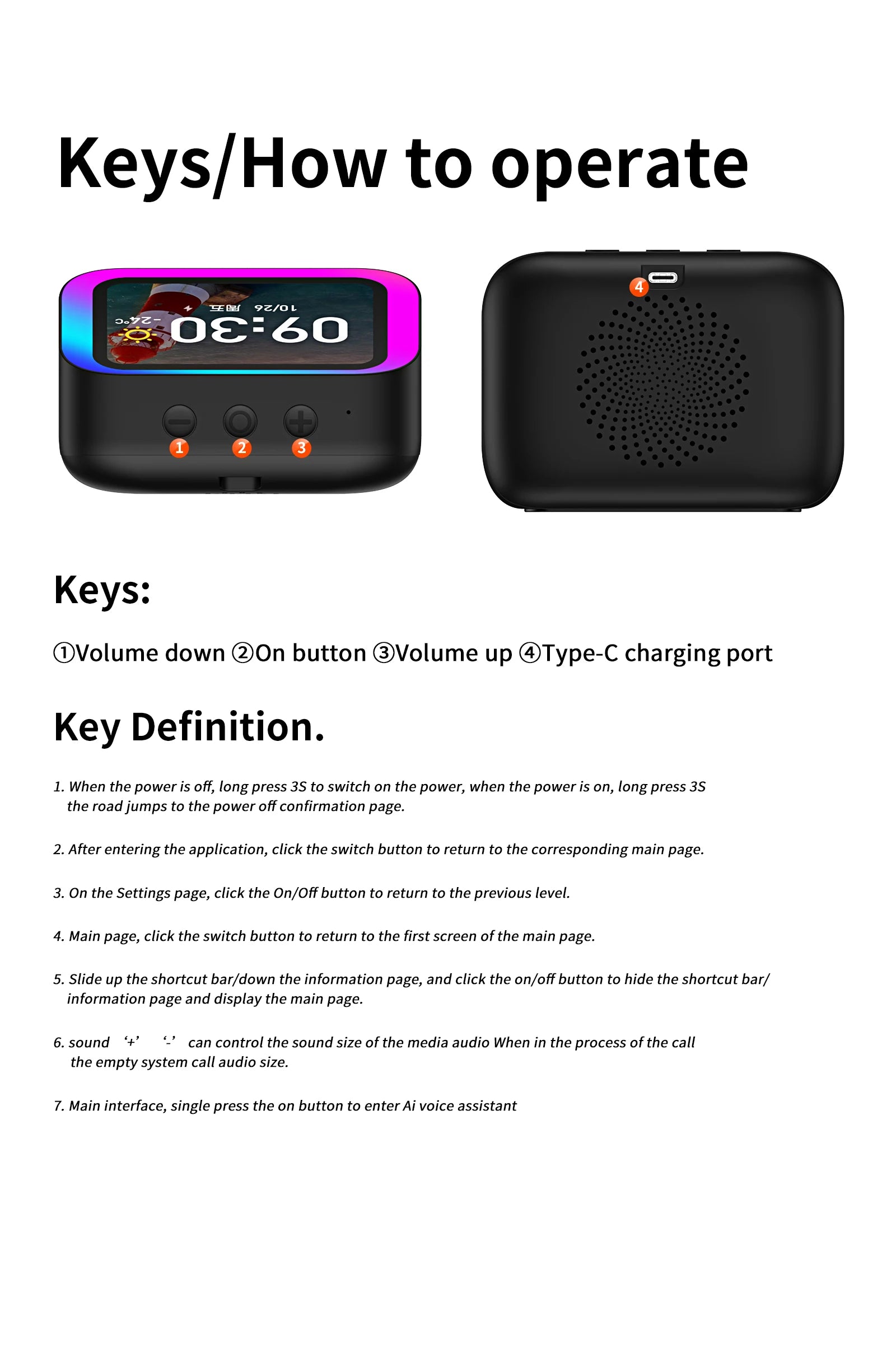 Smart Speaker with Screen Display — Voice Assistant, Bluetooth, Photo Album & Smart Home Hub