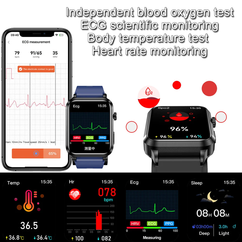 Smart Watch men 2026 New Air Pump Airbag health watch True Accurately Blood Pressure Uric Acid Blood Lipids watch waterproof