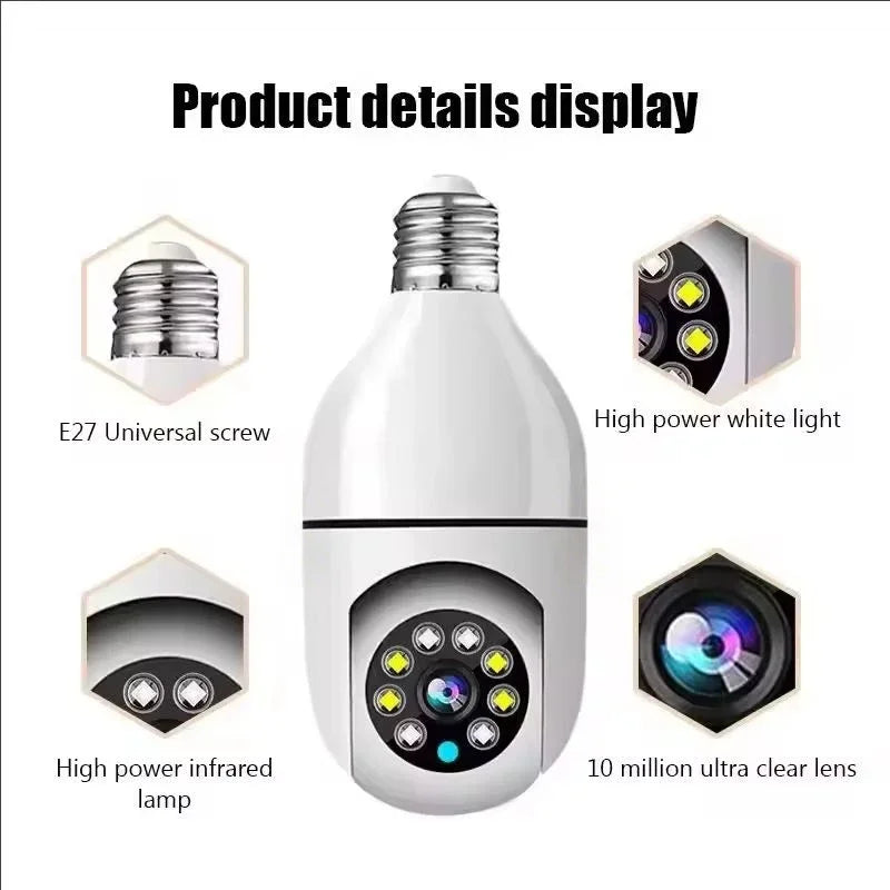 Smart Home 2.4G E27 Bulb Wifi Surveillance Camera HD Night Security Video Surveillance Supprt Two Way Audio Mobile Motion