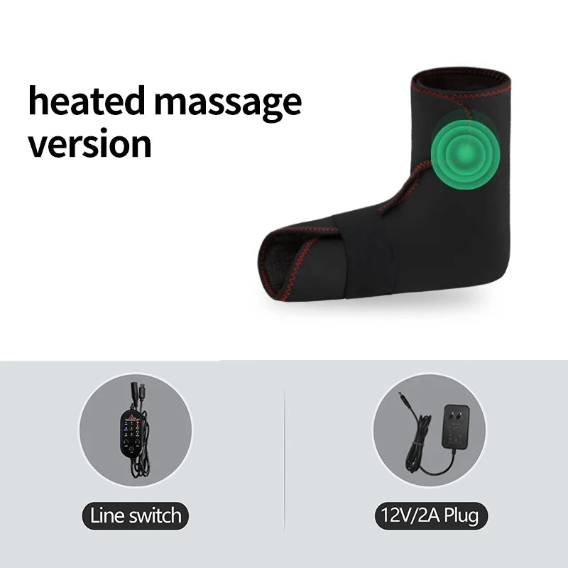 Electric Foot Massager with Heat & Vibration，For Recovery，Heat Therapy Relief Pain ，Sports Injuries,Joint Warmth, 3-Level Timer