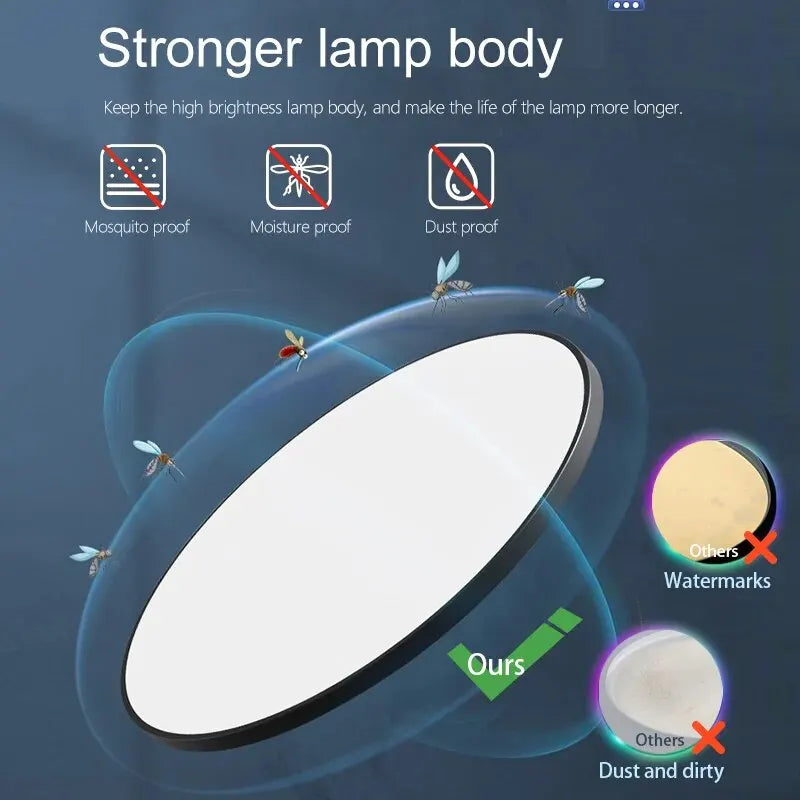 Smart LED Ceiling Lamp — Dimmable, APP & Remote Control, 36W/50W