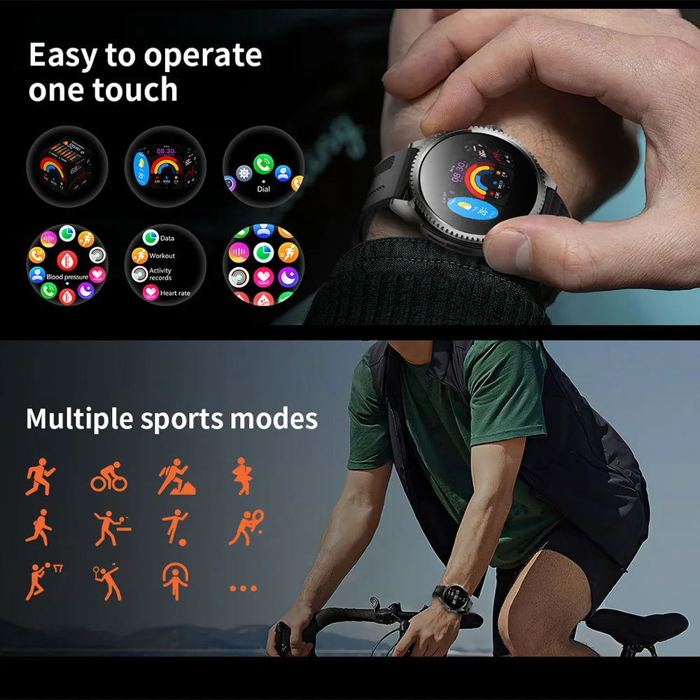 Smart Watch for Men 1.75-Inch AMOLED Luxury Business Sports Fitness Watch IP67 Water Resistant 620mAh Standby Multi-Sport Mode