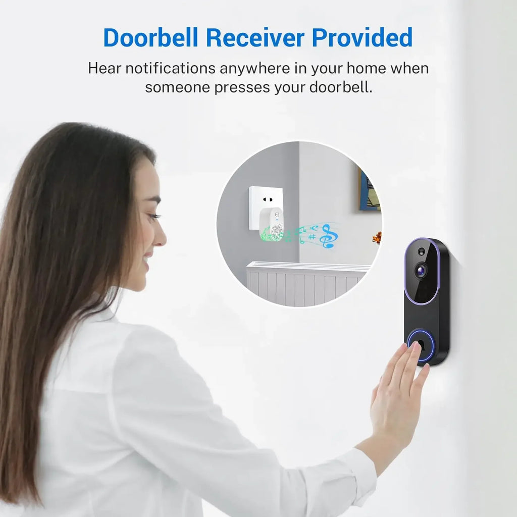 Smart Wireless Video Doorbell — AI Detection, Night Vision & Battery Powered