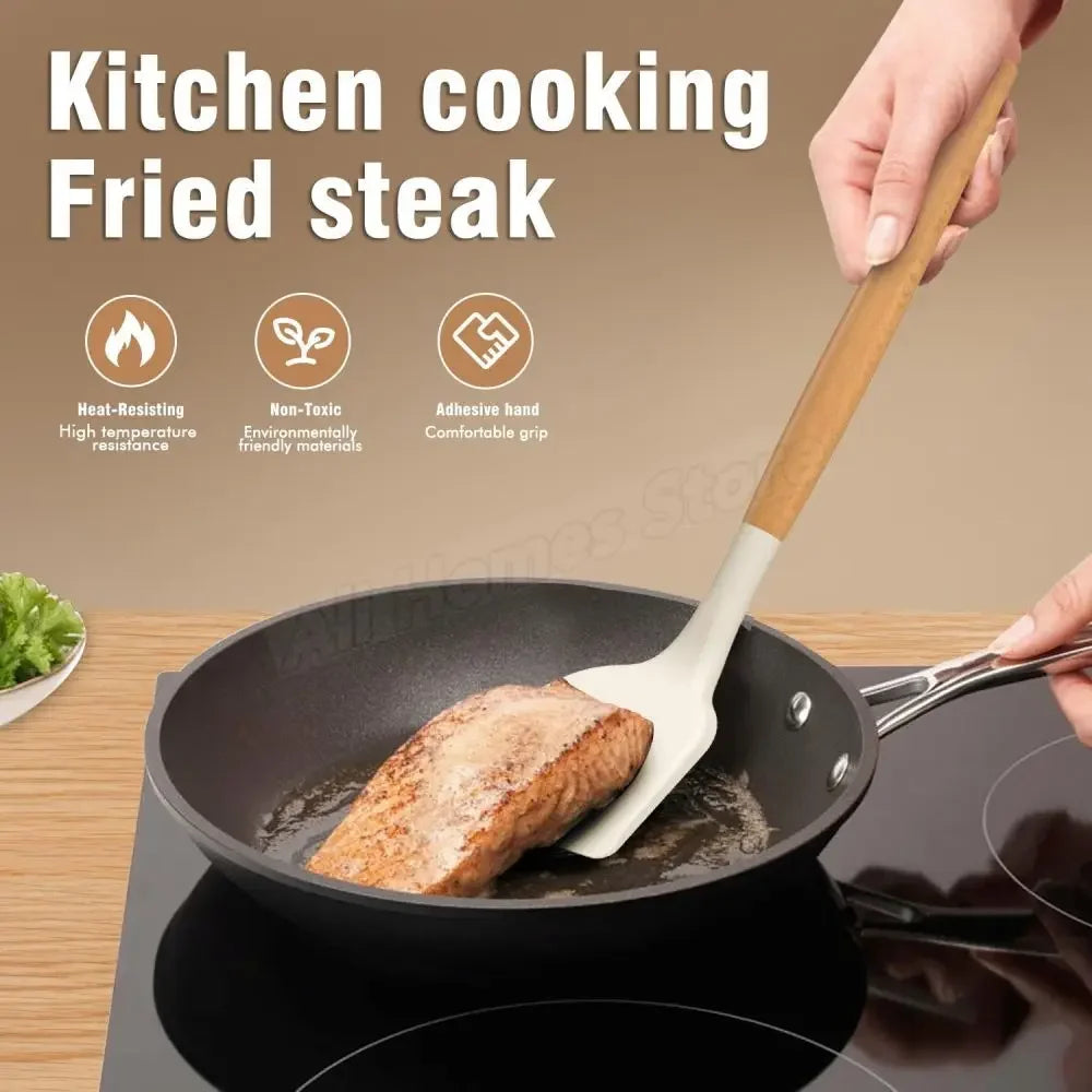 Kitchen Kit 12 Pieces Silicone Food Grade Utensils Cooking Sets Turner Spatula Measuring Spoon Practical Cookware Tool Kitchenwa