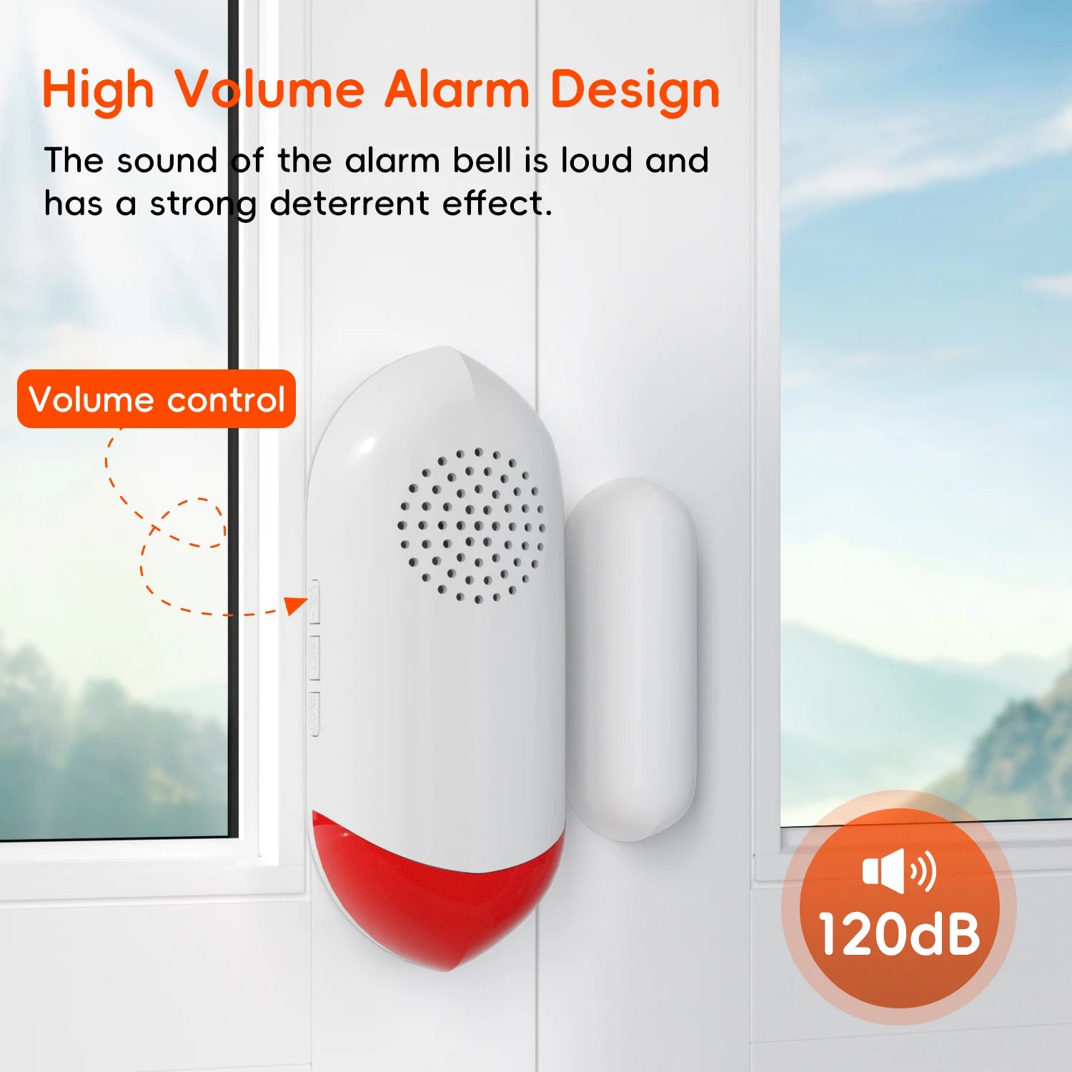 Smart WiFi Door & Window Sensor — 100dB Siren, LED Alert & APP Control